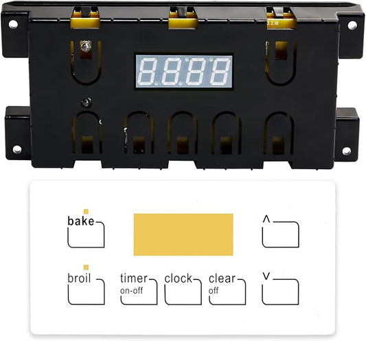 316455410 Range Oven Control Board for Electrolux Kenmore, Gas Range 7 Button Control Board Clock 5304518661 316222800 （White）