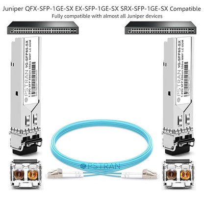 OPSTRAN 1000BASE-SX SFP Optical Transceiver Module Compatible with Juniper QFX-SFP-1GE-SX EX-SFP-1GE-SX SRX-SFP-1GE-SX 850nm 550m DDM Duplex LC MMF 4pcs/Pack