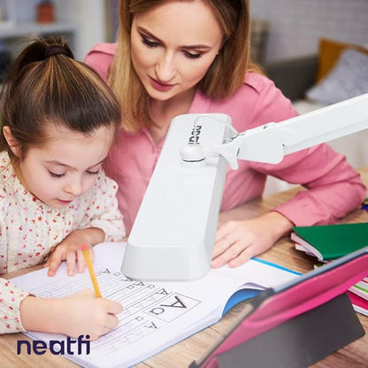 Neatfi (New Model) XL 2,500 Lumens LED Task Lamp with Clamp, 5 Light Modes, 3000-6000K Correlated Color Temperature, 30W, Dimmable, 324 Pcs SMD LED, Desk Light for Home, Office (CCT, White)