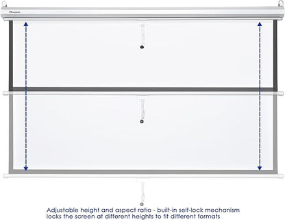 Instahibit 72" 16:9 Manual Pull Down Projector Screen 4K Self-Locking Home Theater Cinema Meeting Room Classroom Restaurant Bar Office