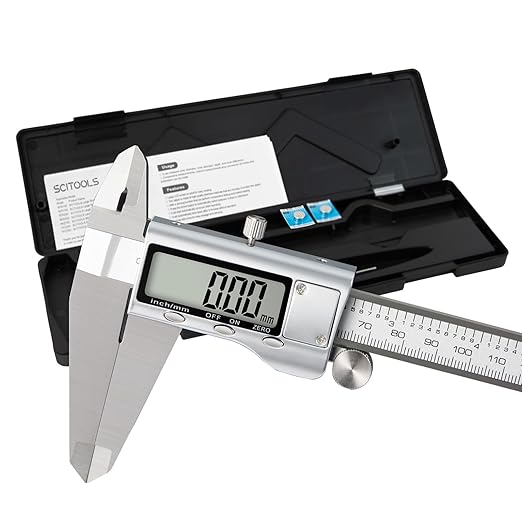 SCITOOLS All-Metal Digital Caliper 0-12" Measuring Tool, Micrometer Caliper with Auto-Off Feature, Interchangeable Between inches and millimeters for DIY/Household and 3D Printing