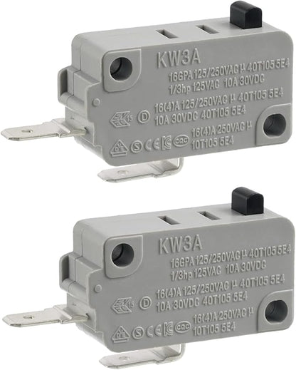 BOJACK Microwave Oven Door Switch KW3A 16A 125/250 V Door Interloc (Pack of 2 pcs Normally Open Switchs)