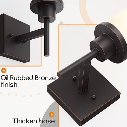 AONEON Wall Lights Over Mirror Bathroom Vanity Light Fixtures with White Frosted Glass, Wall Sconce for Porch Hallway Entrance, Oil Rubbed Bronze T001ORB-L1