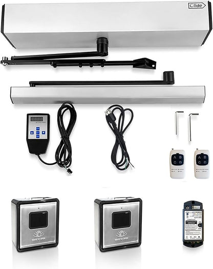 Olideauto Olide-120B Sensor Open Automatic Touchless Swing Door with 2pcs Olide-512 Touchless Wireless Wave to Open Switch