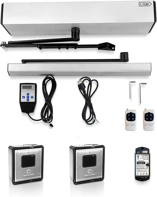 Olideauto Olide-120B Sensor Open Automatic Touchless Swing Door with 2pcs Olide-512 Touchless Wireless Wave to Open Switch
