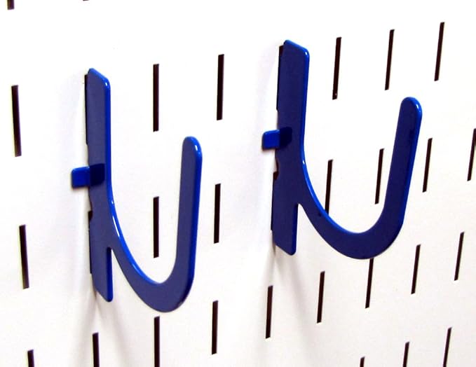 Wall Control 3in Reach U-Hook Accessory “U” Shaped Slotted Metal Pegboard Hook Pegboard and Slotted Tool Board – Blue