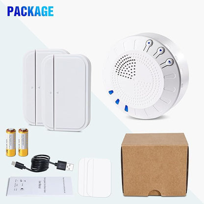 KOOSTONE Wireless Door Chime & Door Bell Chime with Rechargeable Receiver, 55 Tunes, Up to 600ft Range - Magnetic Door Chime Sensor for Home & Business Door Entry Chime Alert (1 Receiver + 2 Sensors)
