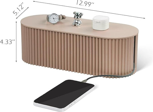 RAMFIYN Cable Management Box Large Cable Organizer Box for Power Strips, Surge Protectors, Chargers, Adapters, TV Computer Wires Cable Hider Organizer Box with Cable Ties，Clip Holders - Khaki