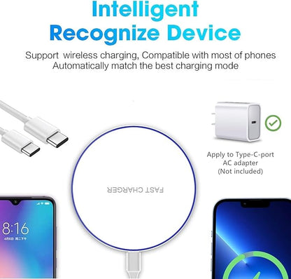 20W Fast Wireless Charger Pad,Wireless Phone Charging Station Compatible with iPhone 16/15/14/13/12/11/SE/X/AirPods,Fast Charge for Samsung Galaxy S25/S24/S23/S22/Note/Buds/Buds +,Pixel,LG