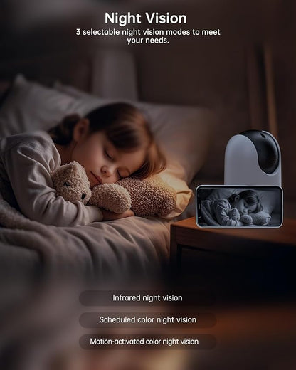 2K Indoor Cameras for Home Security, Dual-Lens Security Camera 360° PTZ for Baby Monitor Pet Cam, Built-in Spotlight, Night Vision, Motion Detection, 2-Way Audio, 2.4GHz & 5GHz WiFi, Works w/Alexa