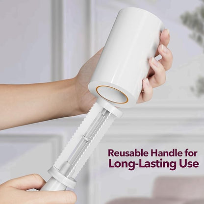MEIQIHOME Lint Rollers for Pet Hair Extra Sticky, 440 Sheets Value Set Lint Roller with 2 Upgraded Handles, 4 Rollers Portable Pet Lint Remover for Clothes, Furniture, Carpet, Dog & Cat Hair Removal