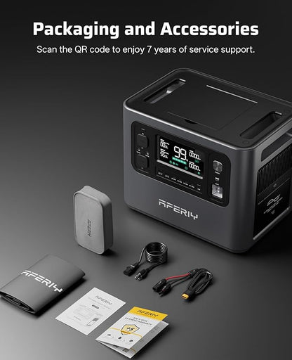 AFERIY P210 Portable Power Station 2400W,2048Wh LiFePO4 Battery Generator with USB-C PD 100W Fast Charging for Emergencies, Power Outages,Home Backup,Camping(Solar Panel Optional)