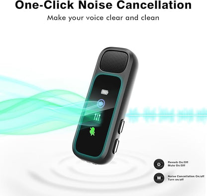BKIY Wireless Lavalier Microphone for iPhone/Android - Dual Mini Noise Canceling Mic with Charging Case(30H), USB-C/Lightning Clip-on Microphone for Video Recording Streaming Podcast Vlogging(Black)