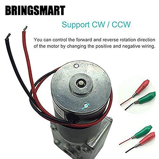BRINGSMART DC 12V 80rpm DC Worm Gear Motor 15kg.cm Self-Locking Reversed Engine Mini Turbine Geared Motor for DIY Robot Rotating Table Door Lock Curtain Machine (12V 80rpm)