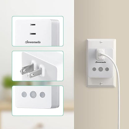 DEWENWILS Plug-in Lamp Dimmer Switch, Wireless Remote Dimmer Plug for Floor Lamps, Table Lamps, String Lights, 100FT Range, Compatible with Dimmable LED/Tungsten Bulbs
