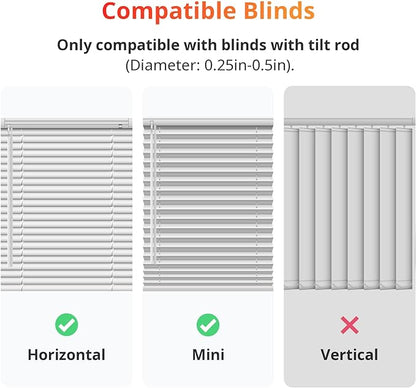 SwitchBot Blind Tilt Motorized Blinds with Remote, Automatic Blind Opener and Closer, Solar Powered, Light Sensing Control, Add Hub Mini to Make it Compatible with Alexa & Google Home