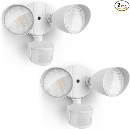 UME 2 Pack 32W 3500 Lumen LED Security Lights Motion Sensor Light Outdoor, 5000K Daylight, IP65 Waterproof, Dusk to Dawn, Motion Detector Flood Light for Garage, Yard, Porch-White
