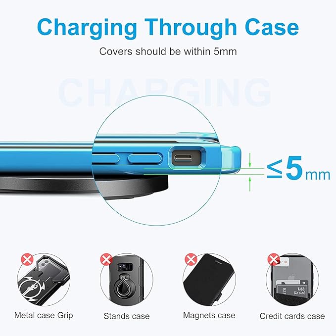 20W Fast Wireless Charger Pad,Wireless Phone Charging Station Compatible with iPhone 16/15/14/13/12/11/SE/X/AirPods,Fast Charge for Samsung Galaxy S25/S24/S23/S22/Note/Buds/Buds +,Pixel,LG G8/7
