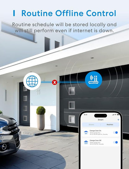 meross Smart WiFi Garage Door Opener Remote, App Control, Works with Alexa, Google Assistant and SmartThings, No Hub Needed（Non HomeKit Versions）