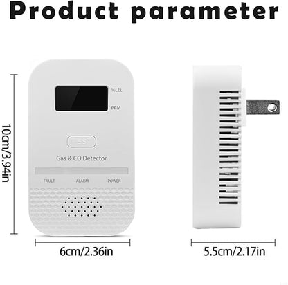 5PCS 2-in-1 Carbon Monoxide and Combustible Gas Detectors Combination, Plug in Co Leak Detector LNG LPG Monitor for Home Travel RV Essentials, Sound Alarm Over 85dB, 50-Feet Detection Range
