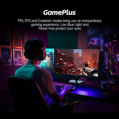 KTC 24.5'' Gaming Monitor, FHD 1080P 180Hz (Up to 200Hz) Fast IPS 128% sRGB Computer Monitor, HDR10, Adaptive Sync, Eye Care PC Gamer Monitor, HDMIx2, DP, VESA Mountable, Tilt Adjustable, H25T7