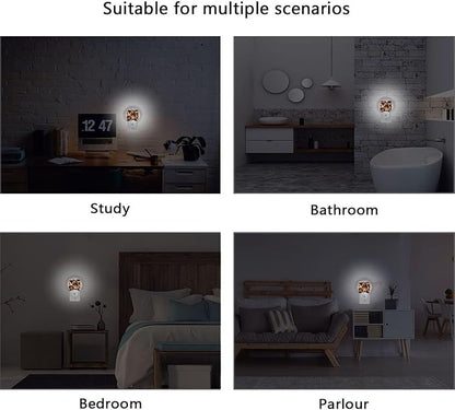 Pigsaly Led Night Light Animals Brown Cow Skin Night Light Plug in Wall Lamp Smart Dusk to Dawn Sensor Nightlight Led Lamp Energy Saving Lights Gift for Kids Room Bedroom Bathroom Hallway