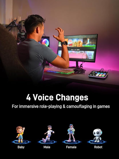 MAONO Gaming Streaming Equipment Bundle: Audio Interface Mixer and XLR Dynamic Mic RGB Noise Reduction Live Streaming Podcasting MaonoCaster PD200XS&G1 NEO