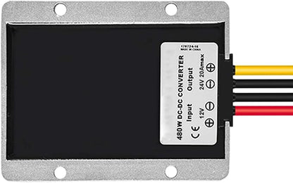 MGGi Waterproof DC/DC Converter 12V Step Up to 24V, Boost Converter 20A 480W Voltage Regulator, Power Adapter Voltage Booster,Power Supply Module Boost Transformer for Car Truck Vehicle Boat