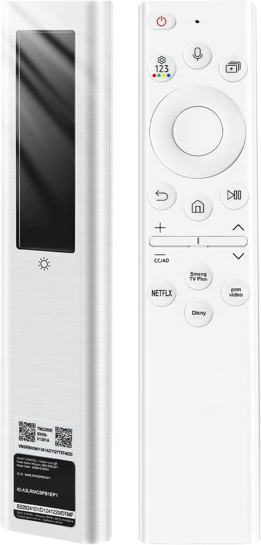for Samsung tv Remote Solar Voice Replacement for Samsung Frame TV Remote BN59-01391A Compatible with Samsung Remote Control for Samsung Smart TVs Crystal QLED HD 4K 8K, White
