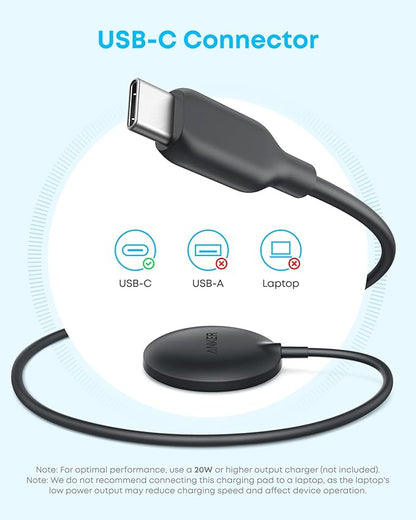 Anker Zolo Magnetic Wireless Charger, Qi2 Certified 15W MagSafe-Compatible Wireless Charging Pad, for iPhone 16/15/14/13 Series, AirPods, and More (Adapter Not Included) (Black, 1 Pack)