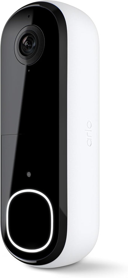 Arlo Video Doorbell 2K (2nd Gen, Latest Release), Wireless or Wired Option, 2-Way Audio, Night Vision, Head to Toe Video View, Package Detection, Person & Vehicle Recognition, 1-Month Secure Plan
