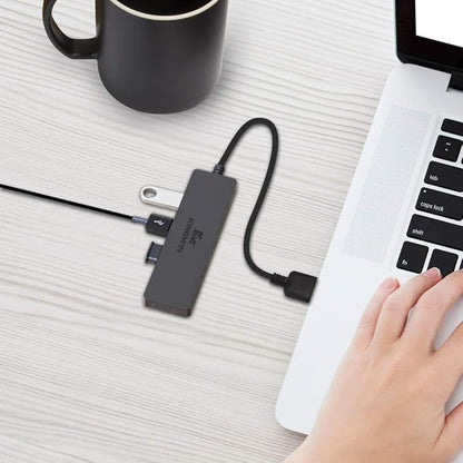 Kingwin USB Hub 4 Port USB 3.0 Data Hub for Mobile SSD, MacBook, Mac Pro/ Mini, iMac, Chromebook, Surface Pro, USB Flash Drives, Notebook PC, XPS, and More [Ultra Slim]