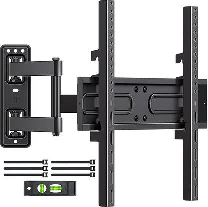 Full Motion TV Wall Mount for Most 32-55 inch TVs up to 66 lbs, Rotation, Swivel, Tilt Articulating Wall Mount Bracket with Magnetic Level and Cable Storage for Corner Living Room Max VESA 400x400mm