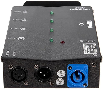 MFL. 4-Way Isolated DMX Splitter Amplifier Distributor with 3-Pin Outputs