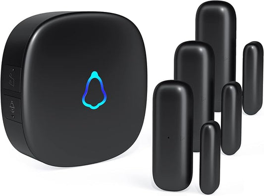 Door Chime, METAK Wireless Door Open Contact Sensor Alarm with 500 FT Range, 58 Chimes and 5 Volume Levels for Business/Store/Home/Office When Entering, 3 Transmitter + 1 Plug-in Receiver