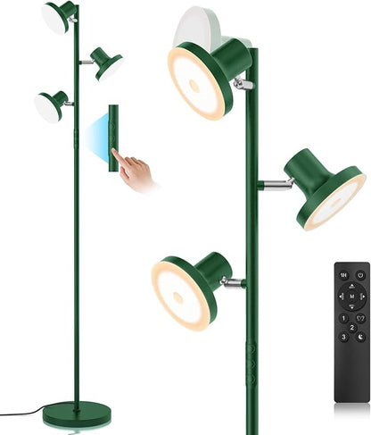 SIBRILLE 36W LED Tree Floor Lamp, Modern Dimmable Standing Lamp with Remote & Touch Control, 4 Color Temperatures, 3 Rotatable LED Light Floor Lamps for Living Room, Bedroom, Office
