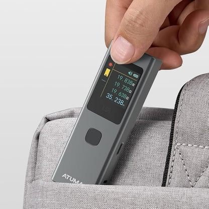 ATuMan 3 in 1 Laser Distance Meter with Visual Aligning Beam, Pythagorean, Area, Volume Angle Measure, 19 Measurement Modes and Automatic Calculation, Color Display, 131 Feet, iF Design Award 2024