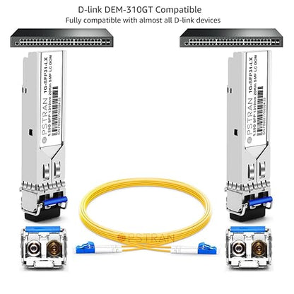 OPSTRAN 1000BASE-LX/LH SFP Optical Transceiver Module Compatible with D-Link DEM-310GT 1310nm 20km DOM Duplex LC SMF 4 Pack