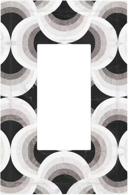 Bvtewkhz Black/White Art Marble 1 Gang Single Rocker Decorative Light Switch Covers Electrical Faceplate Switch Plates for Bathroom Kitchen Home