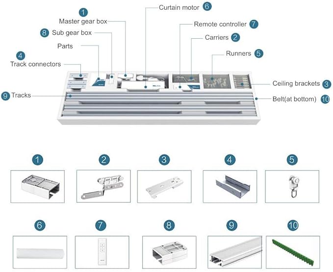 OlideSmart DIY WiFi Smart Automatic Curtain Motor Track System, Automatic Curtain Motor, Blinds Tracks, Length can be Customized (White, 4.2m)