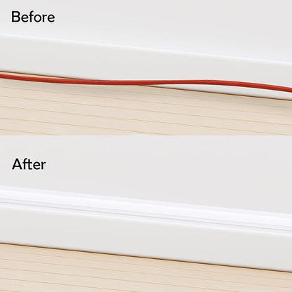 Rubber Bond TV Cord Hider Cable Protector - Strong Self Adhesive Wall Cord Cover Cable Hider - Low Profile Cable Management Wall Cord Concealer Cable Raceway