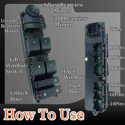 20835553 Driver Side Power Master Control Window & Door & Mirror Lock Switch,Fits for 07-14 Chevy Silverado 1500 2500 3500 Avalanche Suburban 1500 2500 Tahoe/GMC Sierra 1500 2500 3500 Yukon Yukon XL