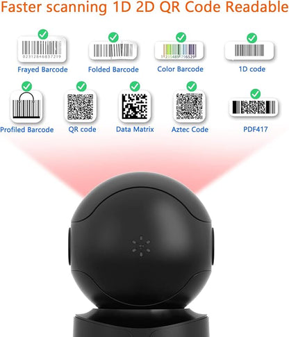 NetumScan Automatic Omnidirectional Desktop Barcode Scanner, Hands-Free USB Wired QR Barcode Reader, 1D 2D Bar Code Image Sensing for Warehouse, Supermarket, Retail Store, Bookstore Pos System
