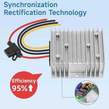 Acridine 20A 240W DC 24V 48V 36V to 12V Step Down Converter Golf Cart Voltage Regulator Reducer Waterproof Buck Transformer Wth Fuse
