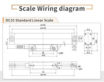 Mill DRO Kit 12 x 30 x 16 inch Linear Scale Linear Encolde 3 Axis Digital Readout 320mm+770mm+420mm Travel Length for 9X42 Table Bridgeport Machine Tools
