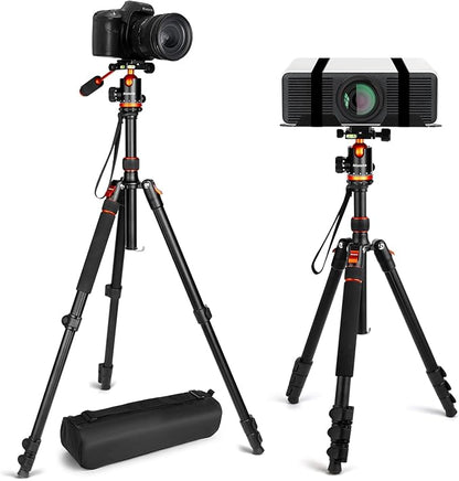 Nietoto Camera Tripods & Projector Stand, 2 in1 Tripod for Camera with Removable Metal Tray, Heavy Duty Tripod for DSLR. Projector. Sheet Music and Tablet, Extra Metal Spikes and Carry Bag