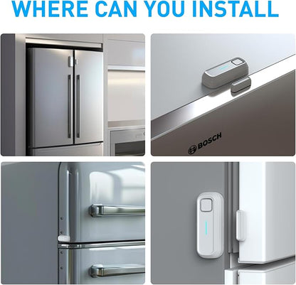 DAYTECH Refrigerator Door Alarm Freezer Door Left Open Alarm with Delay 1/2/3/4 mins Window Door Ajar Alert Fridge Alert 0 to 120 dB for Freezer Home Store Business Office 3 Sets White
