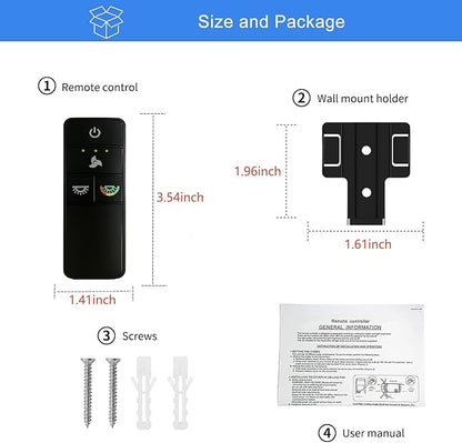 TX028C-S Ceiling Fan Remote Control Replacement for Hampton Bay Home Decorators Collection, 3-Speed Light Dimmer and Color-Changing, 4 Dip Switches Replacement for A25-TX028C-S (Remote Only)