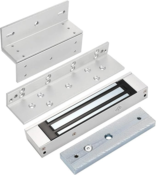 Electric Magnetic Lock with Z and L Bracket 180KG 350LBS Holding Force Electromagnet Lock 12V Fail Safe Single Door for Access Control System