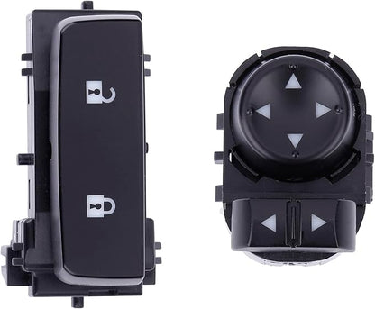 Power Window Control & Front Driver Side Mirror Switch & Door Lock Switch (3PCS) for 2007-2013 Silverado/Sierra 1500 2500 3500 HD. Replaces Part # 25789692 15804093 22883768